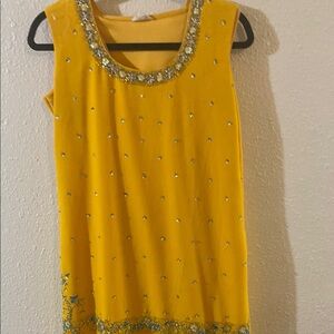Yellow Embellished Kids Dress